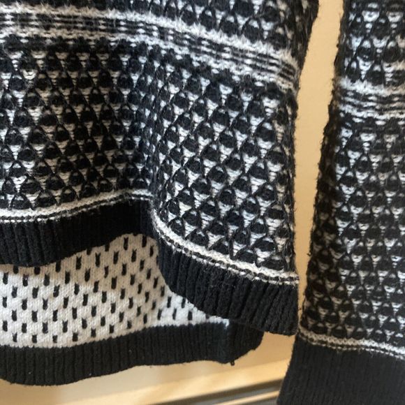 Madewell Black White Fine Knit Crew Neck Pullover Sweater Small - Picture 8 of 16